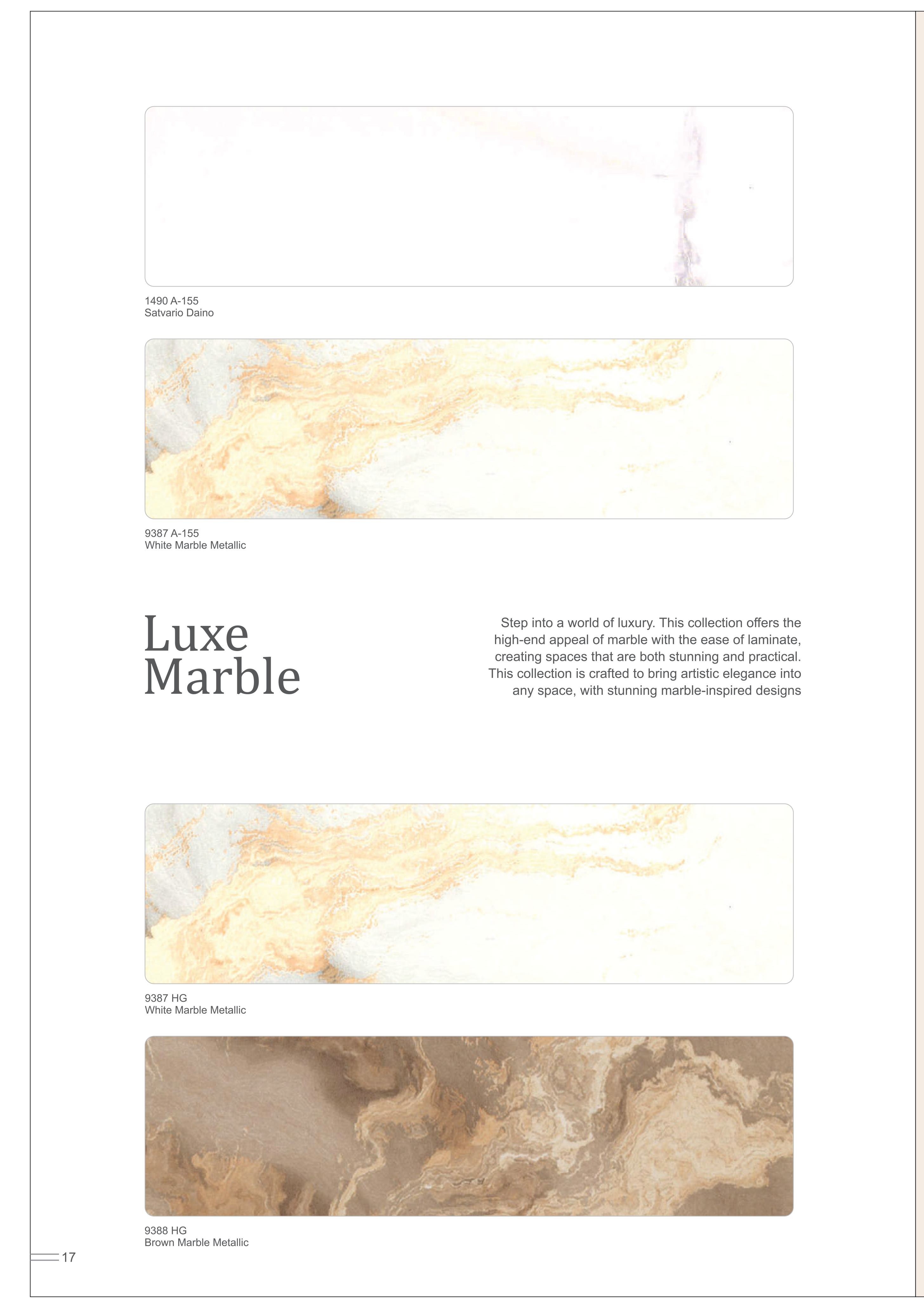 Close-up of Luxe Marble Finish