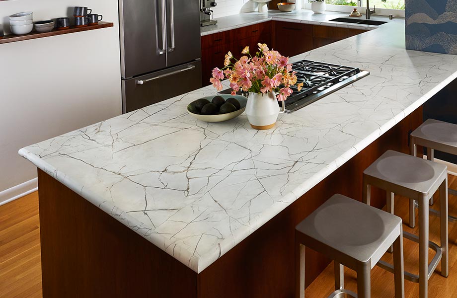 Luxe Marble Sheet in Kitchen Countertop